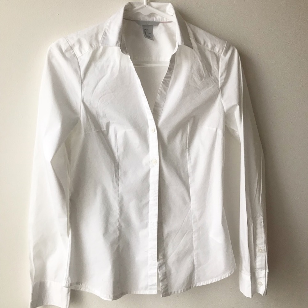 H&M fitted white dress shirt